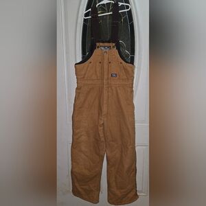Walls Tough Wear Overalls Bibs Youth Xtra Lg Kids Brown Snowpants